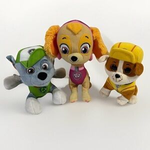 Paw Patrol Plush Lot Of 3 Marshall 8" Rumble 8"  And Skye 8” Stuffie Collectable